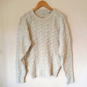 Vintage Cream Sweater Saturdays Static Waves Acrylic